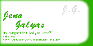 jeno galyas business card